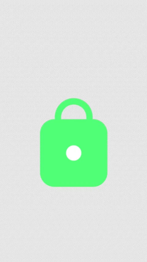 Vertical Stylized 2D Green Padlock Closing Security 4K Loop Vídeos de archivo 338326487