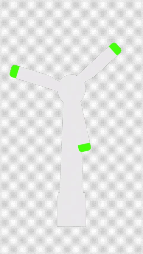 Vertical Stylized 2D Green Wind Turbine Rotating 4K Loop Vídeo Stock 338169865