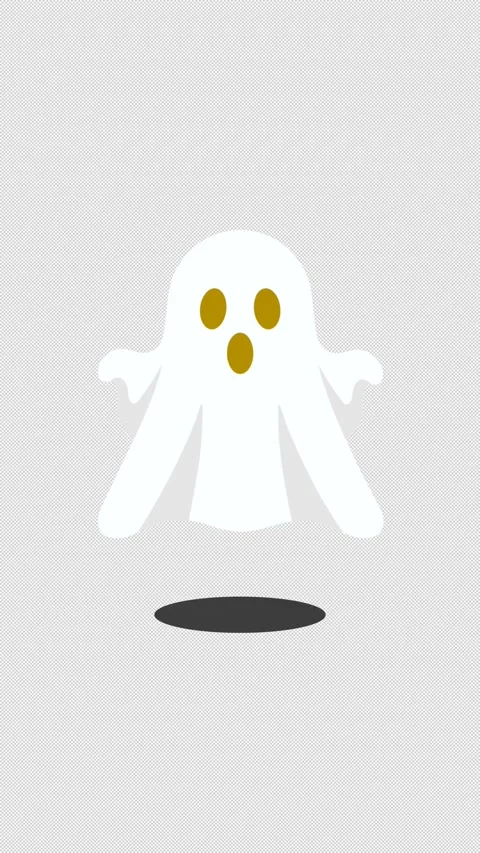 Vertical Stylized 2D Halloween Ghost Floating 4K Alpha Stock Footage 339167234