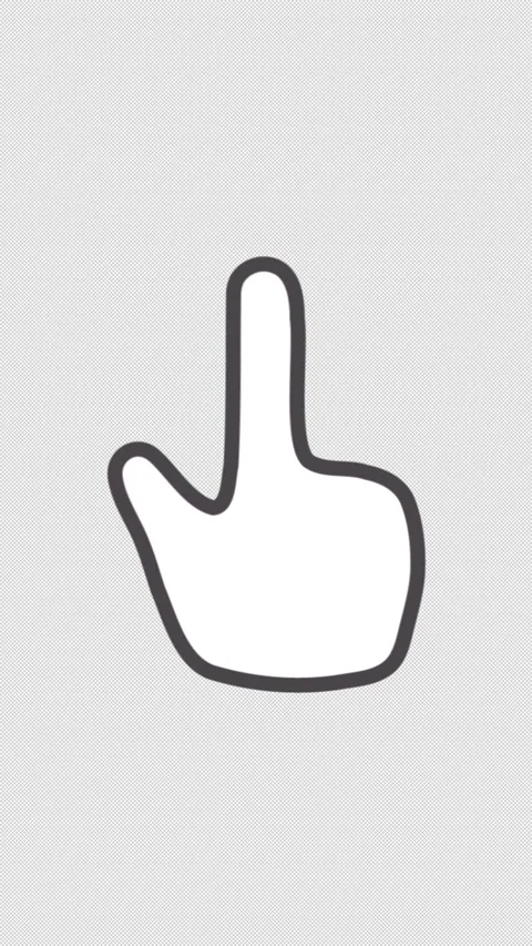 Vertical Stylized 2D Hand Cursor Pinch Zoom 4K Loop Alpha Stock Footage 339167735