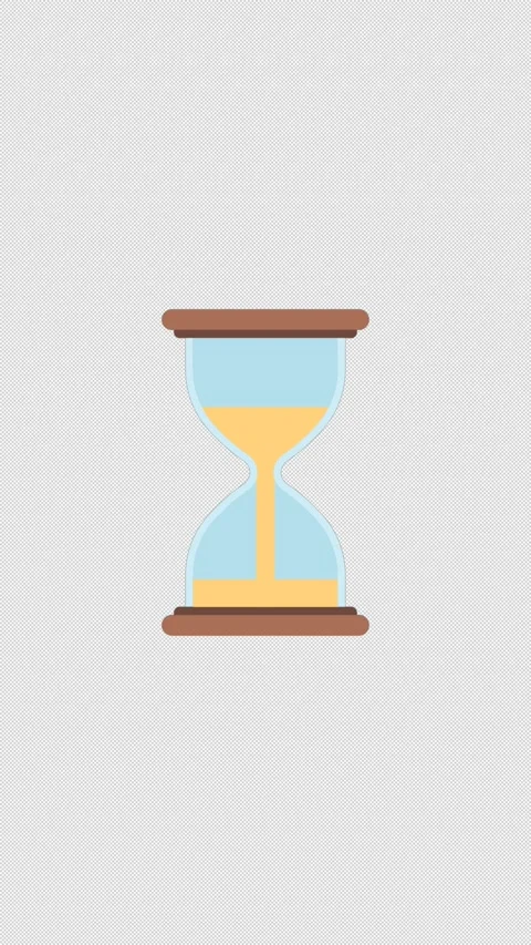 Vertical Stylized 2D Hourglass Loading 4K Loop Alpha Stock Footage 339272466