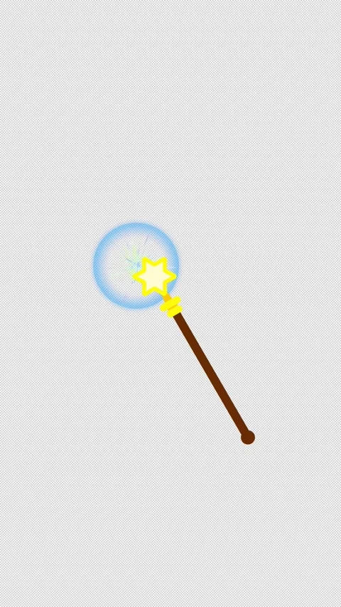 Vertical Stylized 2D Magic Wand Spell Shockwave 4K Loop Vídeo Stock 338433980