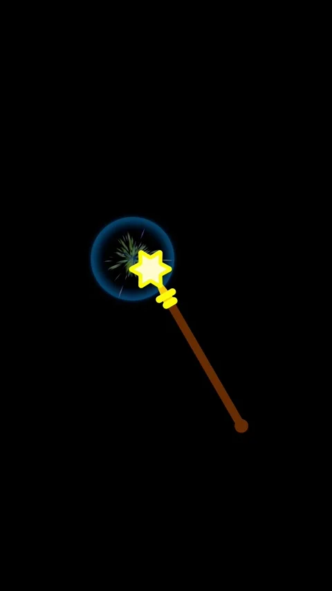 Vertical Stylized 2D Magic Wand Spell Shockwave 4K Loop Vídeo Stock 338441619