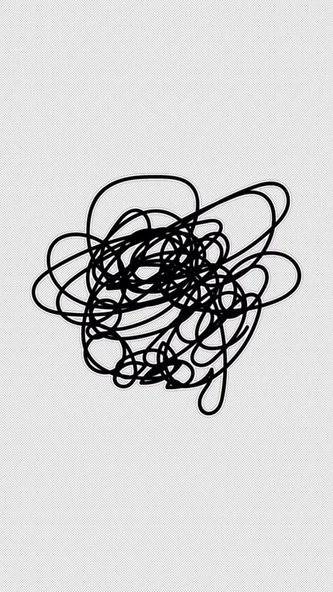 Vertical Stylized 2D Messy Scribble Confused Reaction 4K Loop Видео 337877686