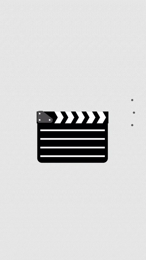 Vertical Stylized 2D Movie Clapperboard Action 4K Alpha Stock Footage 339167589