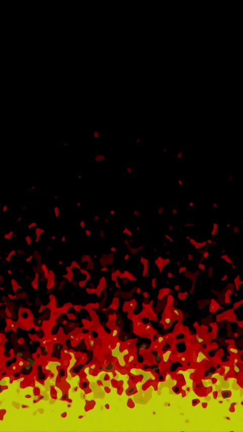 Vertical Stylized 2D Orange Fire Wall Burning 4K Loop Video stock 338441638