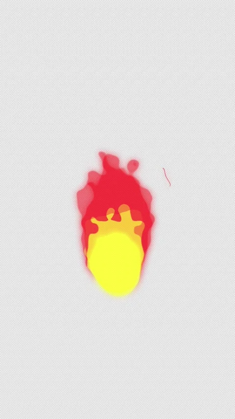 Vertical Stylized 2D Orange Fireball Energy 4K Loop Alpha Video stock 334090555