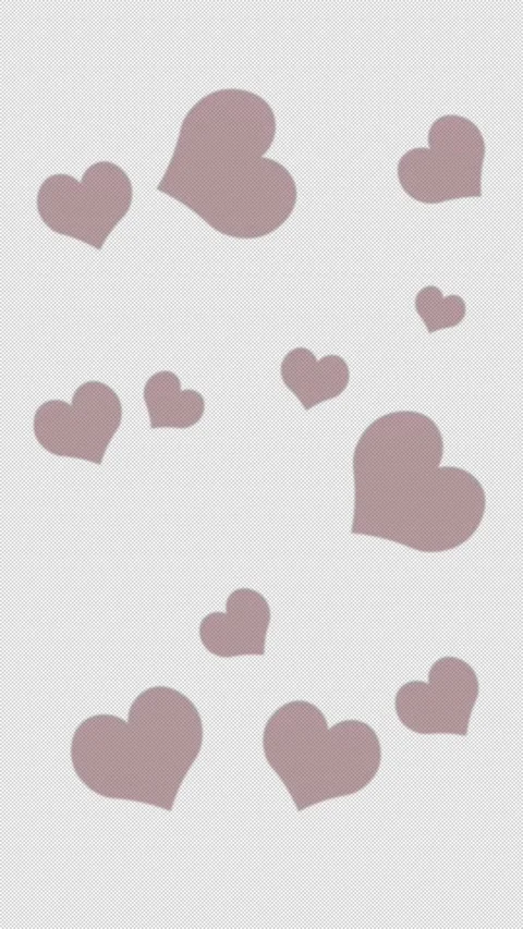 Vertical Stylized 2D Pink Heart Shapes Rising 4K Loop Alpha Stock-Footage 337702597