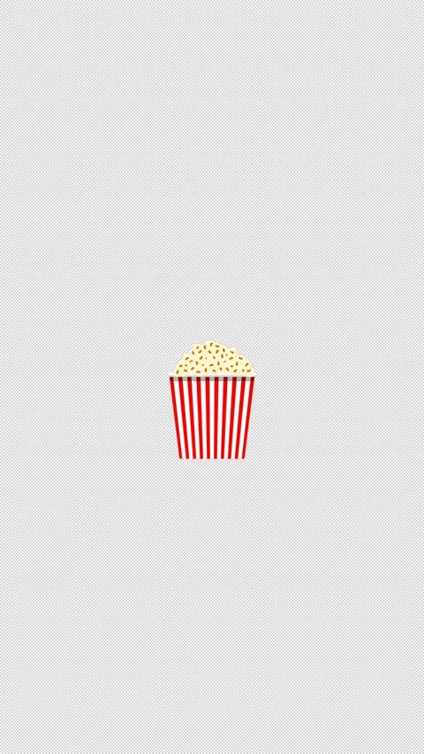 Vertical Stylized 2D Popcorn Cup Popping 4K Loop Alpha Stock-Footage 339375297