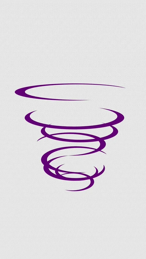 Vertical Stylized 2D Purple Magic Tornado 4K Loop Alpha Stock Footage 339062885