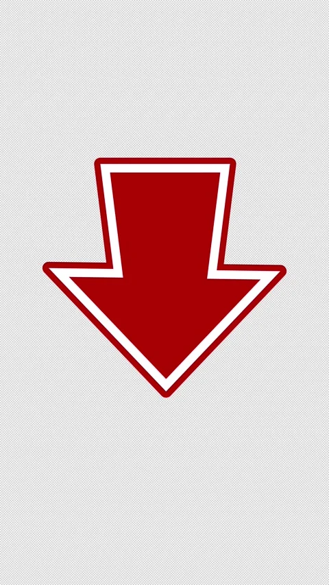 Vertical Stylized 2D Red Arrow Pointer Floating 4K Loop Alpha Stock Footage 338434483