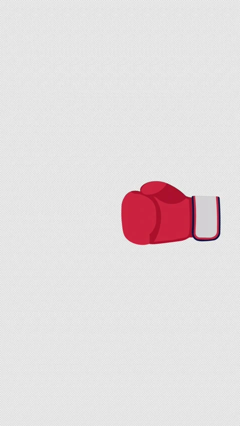 Vertical Stylized 2D Red Boxing Glove Punch Impact 4K Loop Video stock 339162272