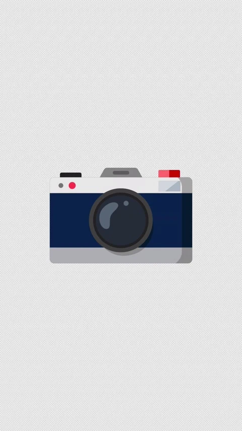 Vertical Stylized 2D Retro Camera Shutter Click 4K Loop Alpha 스톡 동영상 341298216