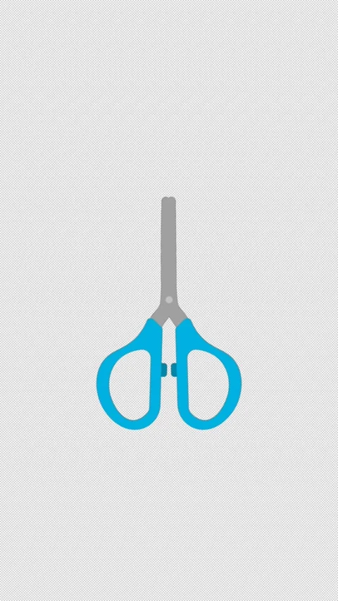 Vertical Stylized 2D Scissors Cutting Action 4K Loop Alpha Vídeos de archivo 339374976