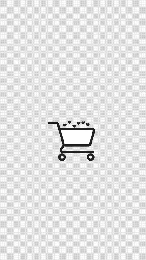 Vertical Stylized 2D Shopping Cart Hearts Popping 4K Alpha Video stock 339374463