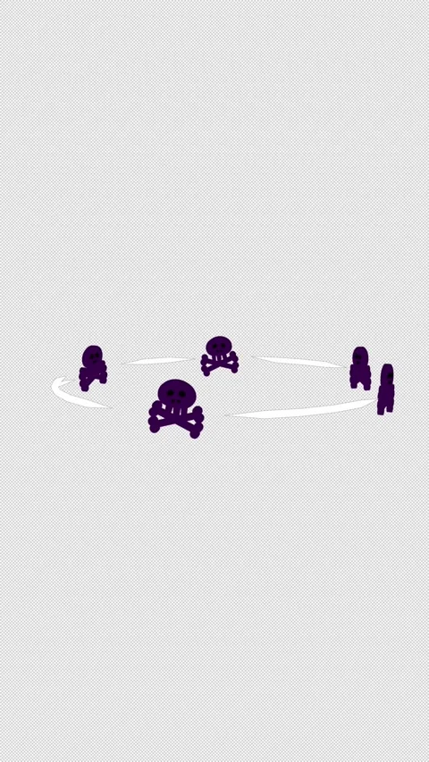Vertical Stylized 2D Skull Negative Status Effect 4K Alpha Stock-Footage 338064175