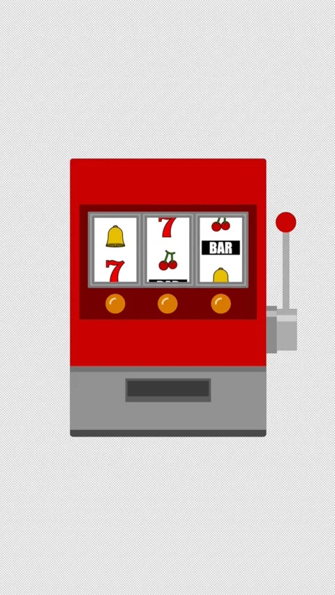 Vertical Stylized 2D Slot Machine Jackpot 4K Loop Alpha Stock Footage 339374476