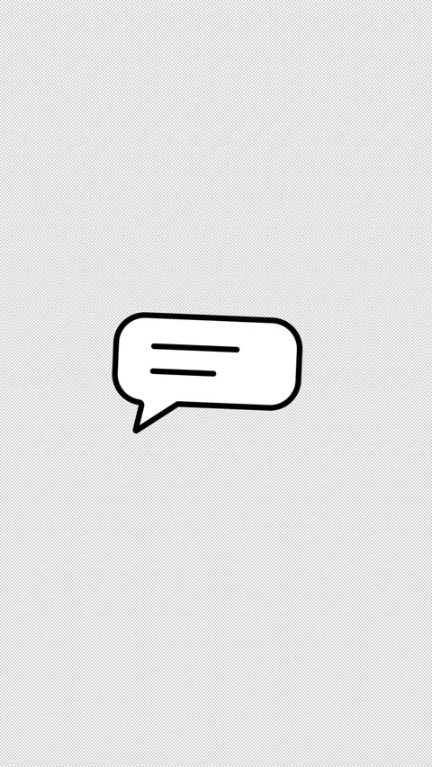 Vertical Stylized 2D Speech Bubble Text Message 4K Loop Alpha Stock Footage 343693724