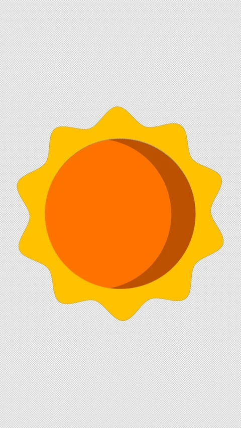 Vertical Stylized 2D Sun Rotating Weather 4K Loop Alpha Видео 339274215