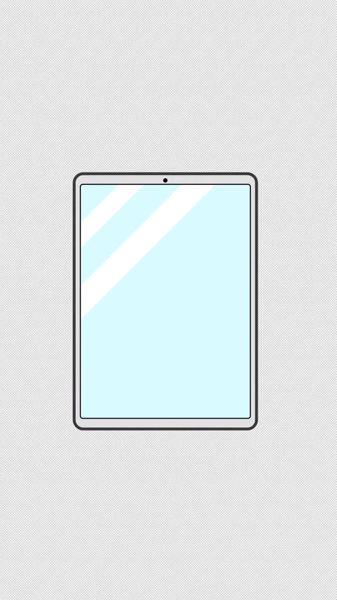 Vertical Stylized 2D Tablet Vibrating Notification 4K Loop Alpha Stock Footage 338329797