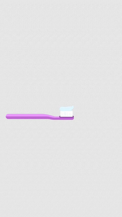 Vertical Stylized 2D Toothbrush Dental Care 4K Loop Alpha Stock Footage 340446967