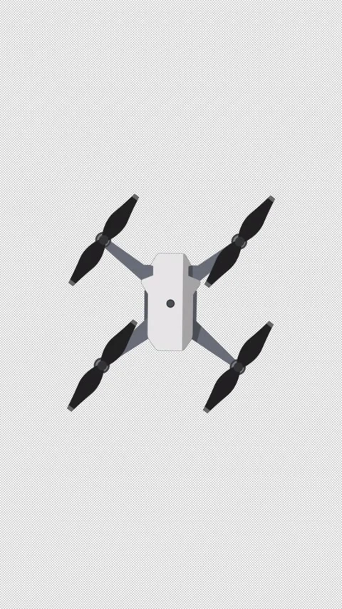 Vertical Stylized 2D Top View Drone Flying 4K Loop Alpha Видео 342321205