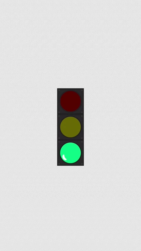 Vertical Stylized 2D Traffic Light Changing 4K Loop Alpha Video stock 342583192