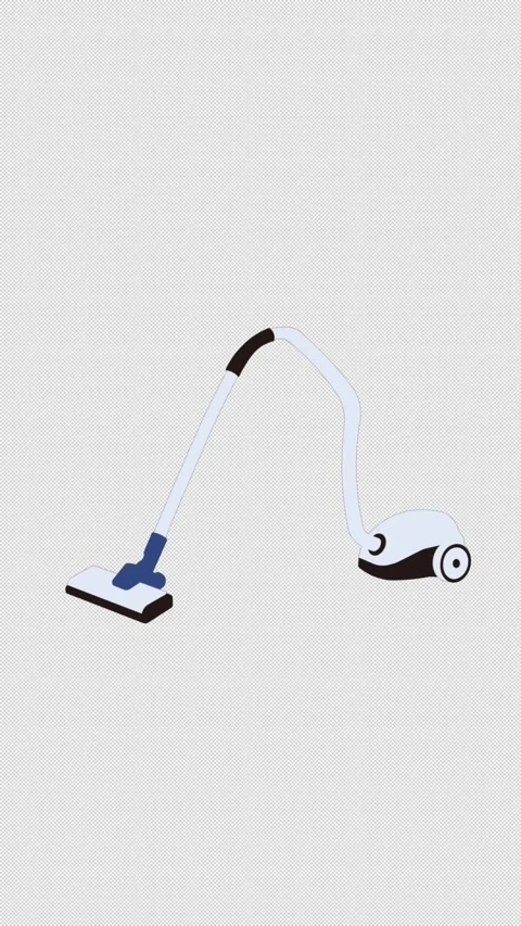 Vertical Stylized 2D Vacuum Cleaner Housework 4K Alpha Stock Footage 339274485