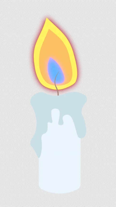 Vertical Stylized 2D White Candle Burning 4K Loop Alpha Vídeos de archivo 338168053
