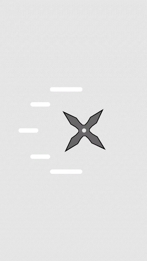 Vertical Stylized 2D White Ninja Star Flying 4K Loop Alpha Vídeo Stock 338441323