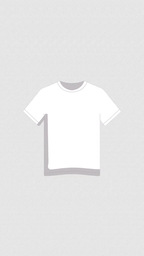 Vertical Stylized 2D White T-Shirt Waving 4K Loop Alpha Stock Footage 344350081