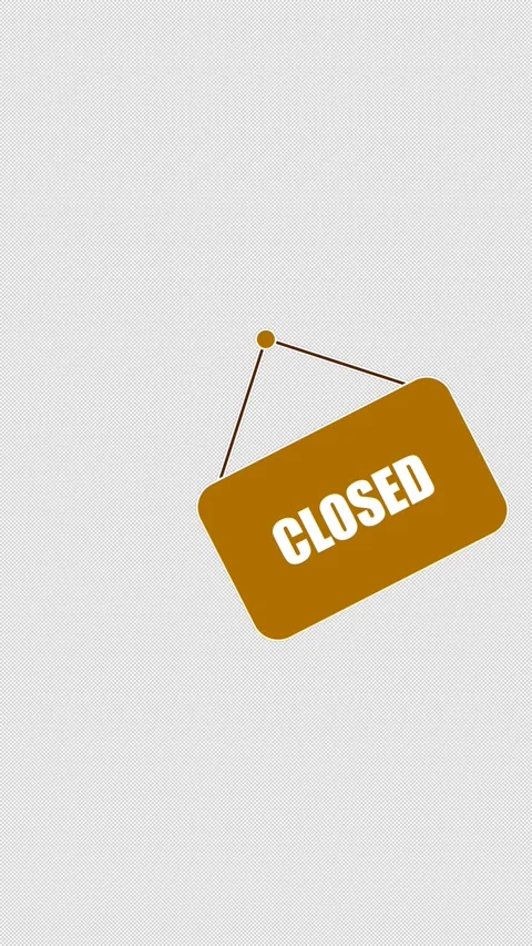 Vertical Stylized 2D Wooden Close Sign Swaying 4K Loop Stock Footage 339274066