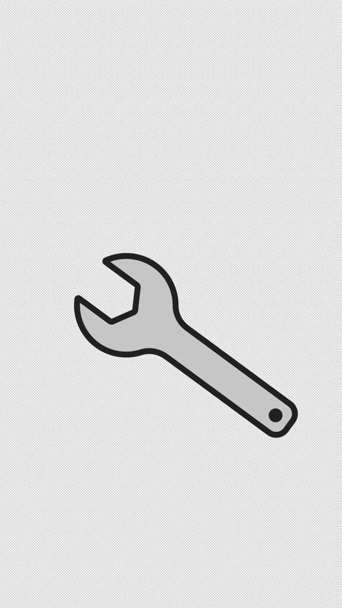 Vertical Stylized 2D Wrench Tool Settings 4K Loop Alpha Vídeos de archivo 339375205