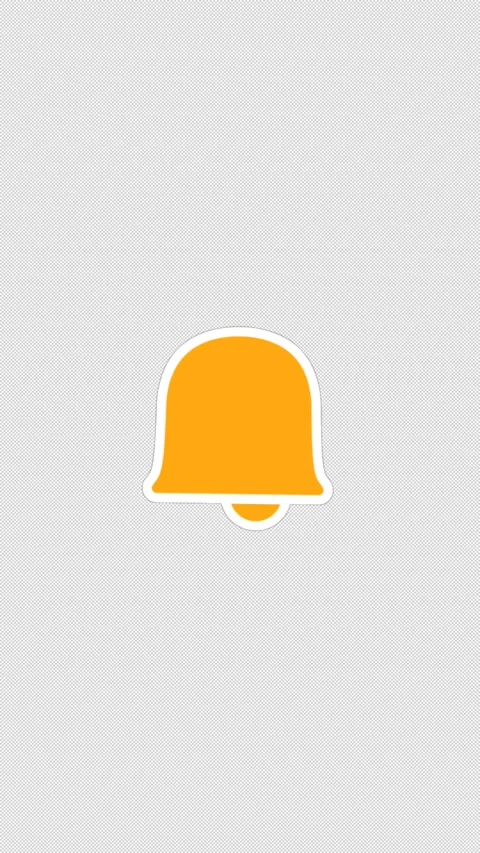 Vertical Stylized 2D Yellow Bell Ringing 4K Loop Alpha Stock Footage 339274023