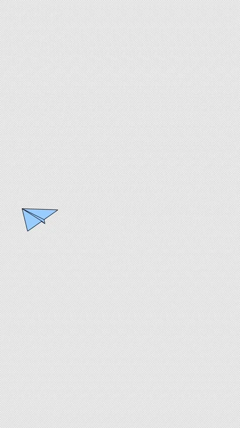Vertical Stylized 3D Blue Paper Plane Flying 4K Loop Alpha Видео 337022341