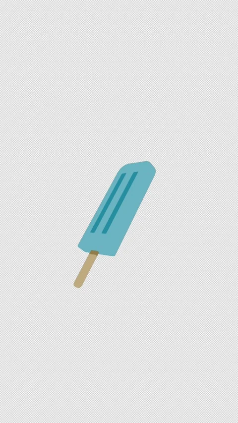Vertical Stylized 3D Blue Popsicle Ice Cream 4K Loop Alpha Stock Footage 339167693