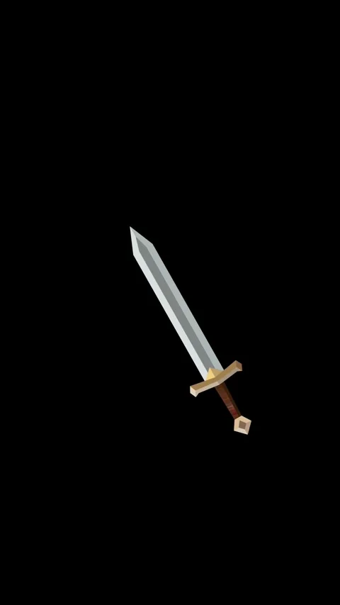 Vertical Stylized 3D Sword Swing Slash Shockwave 4K Loop Stock-Footage 338384969