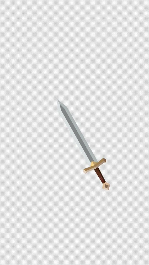 Vertical Stylized 3D Sword Swing Slash Shockwave 4K Alpha Stock Footage 338434478