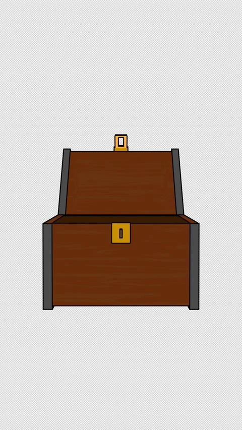 Vertical Stylized 3D Treasure Chest Opening 4K Loop Alpha Stock-Footage 336845555