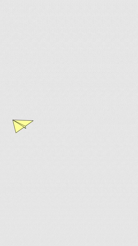 Vertical Stylized 3D Yellow Paper Plane Flying 4K Loop Видео 337022338