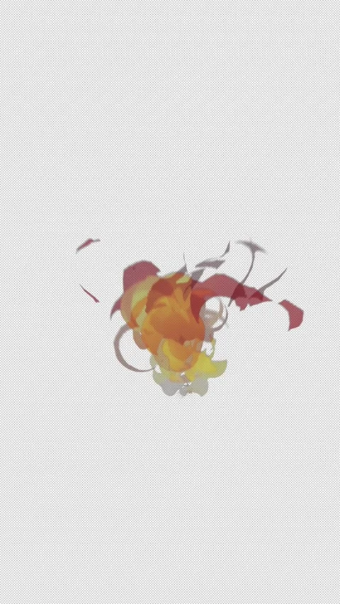 Vertical Stylized Anime Smoke Fire Burst 4K Loop Alpha Video stock 342572380
