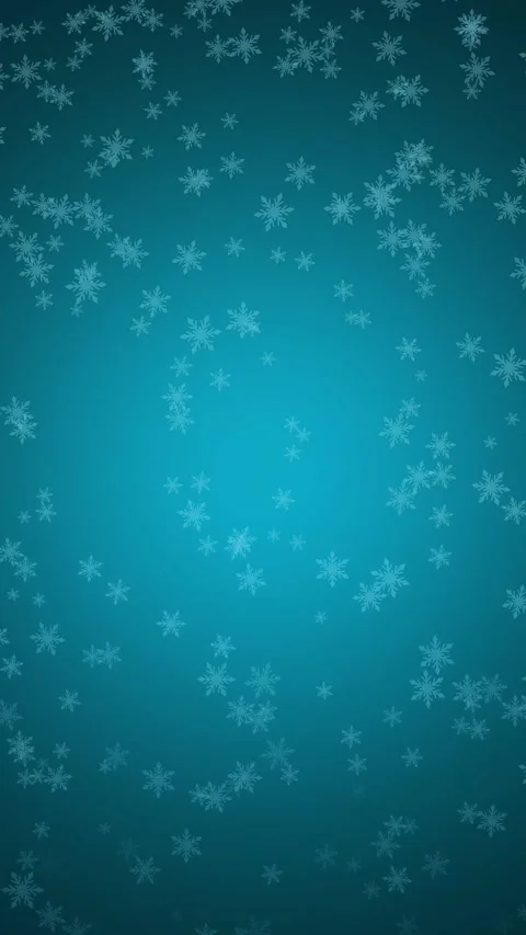 Vertical Stylized Blue Falling Snowflake Illustration 4K Loop Video stock 334306780
