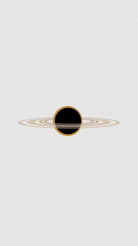 Vertical Stylized Flat Saturn Planet Rotating 4K Loop Alpha Stock Footage 337814705