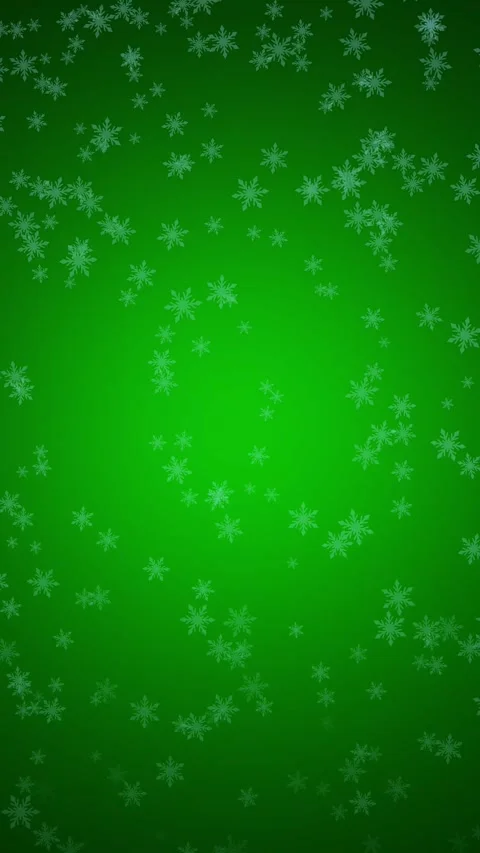 Vertical Stylized Green Falling Snowflake Illustration 4K Loop Video stock 334306768