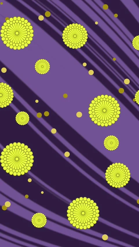Vertical Stylized Japanese Chrysanthemum Pattern 4K Loop Vidéo 336171208