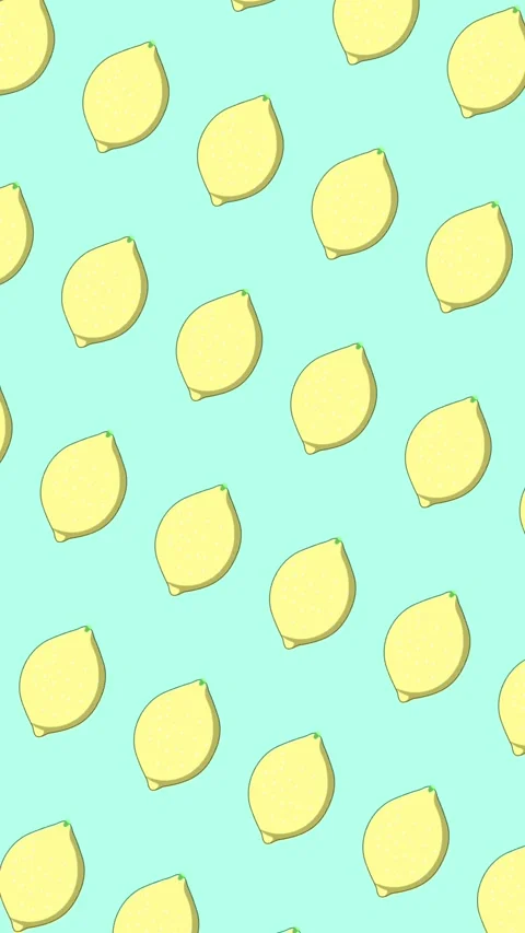 Vertical Stylized Yellow Lemon Pattern Flowing 4K Loop Stock Footage 335686359
