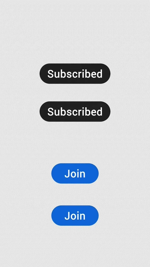 Vertical Subscribe Button Animation Pack with Join – 4 Buttons 4K Transparent Stock Footage 324935868