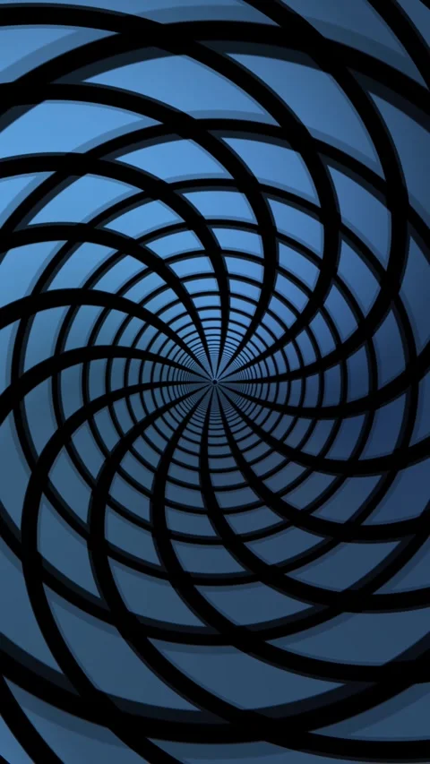 Vertical Subtle Shifting Blue Spiral Tunnel 4K Loop Stock Footage 282054719