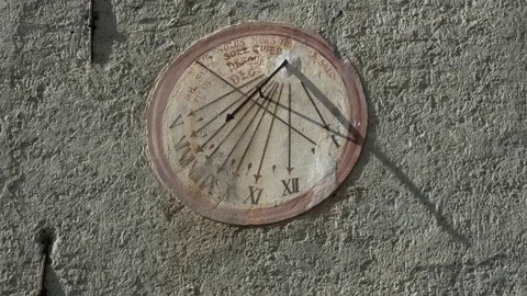 Vertical Sundial Mounted on Wall Stock Footage 84076882