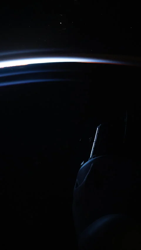Vertical Sunrise White Light Rays US Spacecraft In Frame. Stock Footage 331036307
